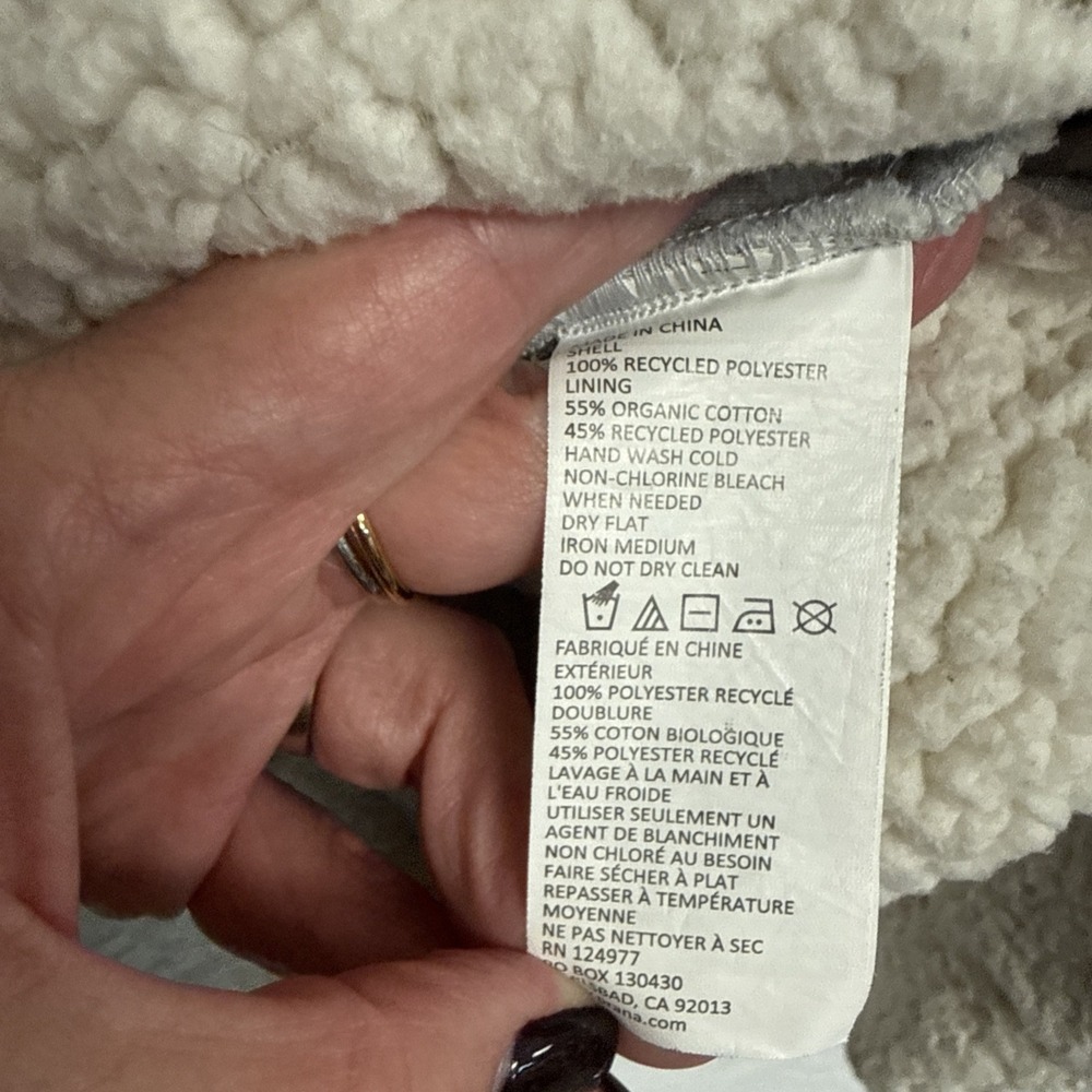 Prana Womens Size M Permafrost Half Zip Sherpa Hoodie Jacket -Lined-Off White - Picture 5 of 14